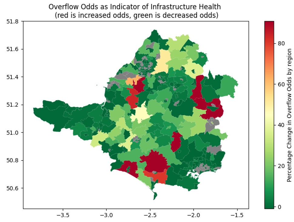 Storm overflows that weather and population do not explain, by area