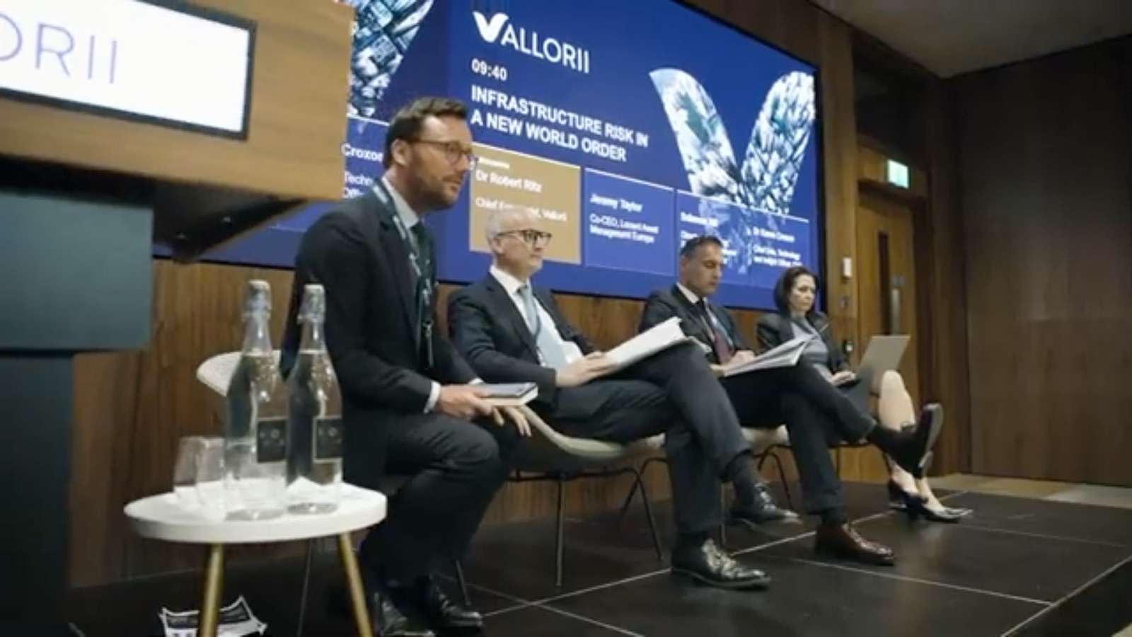 The panel on infrastructure risk in a new world order at the Vallorii Infrastructure Forum 2026